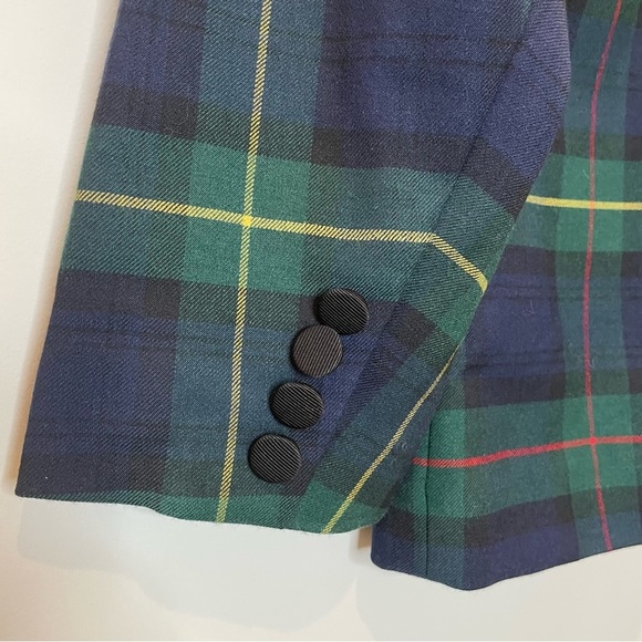 Lauren Ralph Lauren Tartan Plaid Blazer Jacket Wool Blend Bullion Patch 16W NWT - Picture 10 of 15